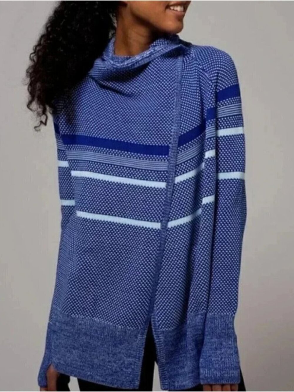 Lululemon  Ivivva Wrap Sweater Feelin Toasty Blue Knit Size 7